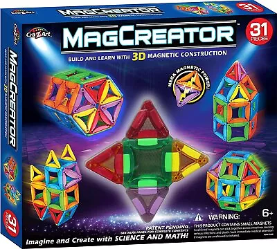 Cra-Z-Art Magcreator 31Piece Magnetic Construction Set • $39.99