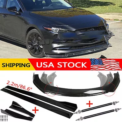 Front Rear Bumper Lip Spoiler Body Kit Splitter Side+Skirt For Mazda Speed 3 6 • $99.99