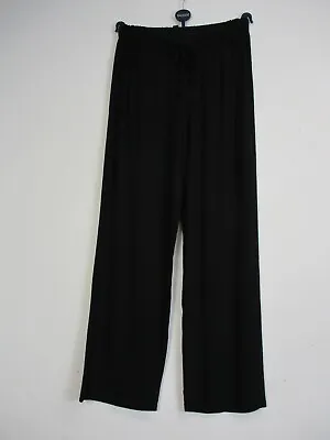 Saloos 70% Viscose 30% Linen Mix Black Elasticated Waist Trousers Sizes : 12-20 • £14.99