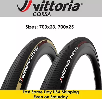 Vittoria Corsa G2.0 700x23 25 All Black Or Tan Skinwall Folding Road Bike Tire • $49.95