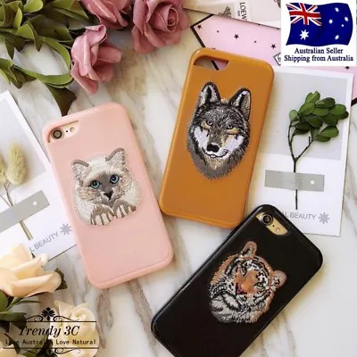 $8.99 • Buy Embroidered Animal Creative Funny Cat Tiger Case Cover For IPhone6/6s/7/8/Plus/X