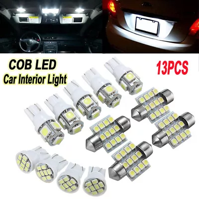 $7.47 • Buy 13pcs Car Interior LED For Map Dome Light License Plate Lamp Bulbs Accessories