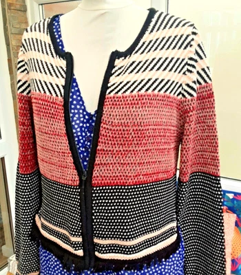 £3.50 • Buy M &S Cardigan Zip Up Stripey Pattern Size 12