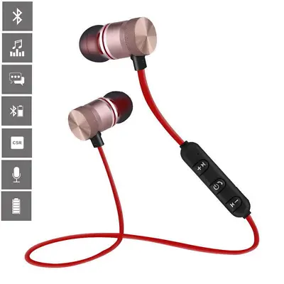 Wireless Magnetic In-Ear Earbuds Bluetooth 4.1 Stereo Headset Headphone - Rose • $11.59