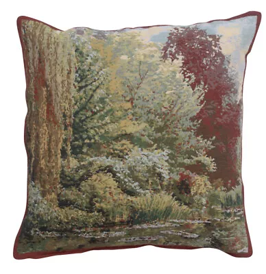 Trees Monet's Garden Tapestry Pillow Cover Home Decor Jacquard Woven Art • $115