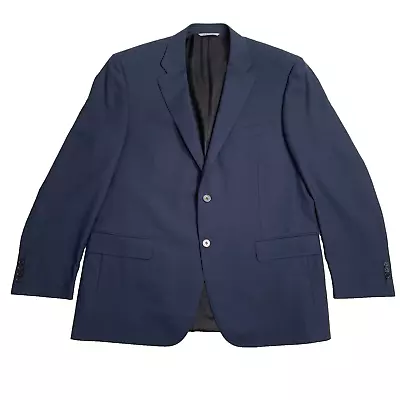 Canali Navy Blue Wool Travel Blazer Jacket Water Resistant Size 58L (US 48L) • $250