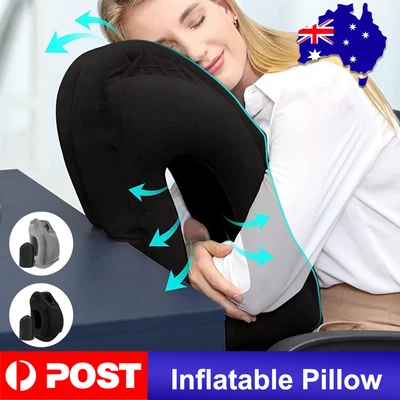 $14.96 • Buy Inflatable Air Cushion Travel Pillow For Airplane Office Nap Neck Head Chin VIC