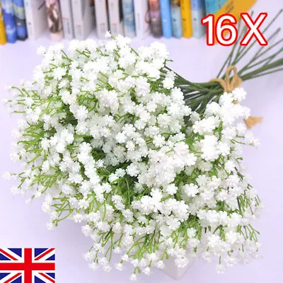 16X Artificial Gypsophila Flowers Fake Baby's Breath Silk Bouquet Wedding Decor • £3.79