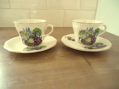 £5.99 • Buy Vintage British Anchor Regency Tea Cup And Saucer X 2