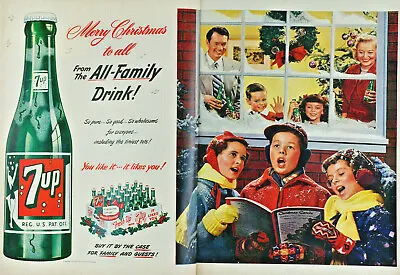 1951 7up Soda Original Vintage Christmas Holiday Carolers  Family VTG Print Ad  • $8.50