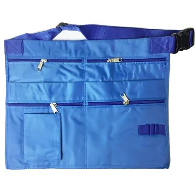 Waterproof 7 Pocket Blue Denim Trader Money Belt Bag Apron Pouch Waist Strap • £14.40