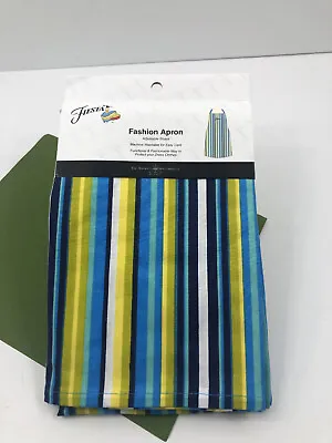 Fiesta Calypso Fashion Kitchen Apron Utility Stripe Blue Yellow Fiestaware NEW • $24.95
