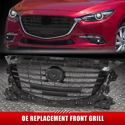 For 17-18 Mazda 3 OE Style Matte Black Front Bumper Grille W/ Emblem Provision • $67.95