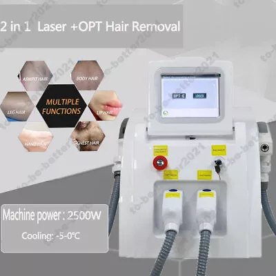 2In1 Desktop OPT IPL ND YAG Laser Tattoo Hair Removal Machine Skin Rejuvenation • $1259.99