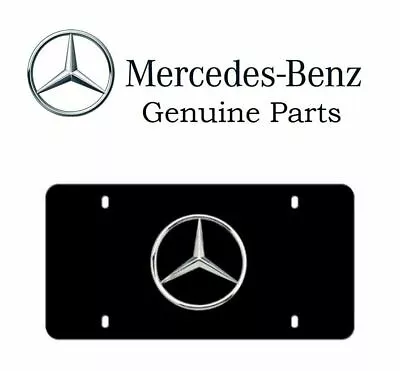  Mercedes-Benz Genuine 3D Chrome Star Black Stainless Steel License Plate Marque • $53.99