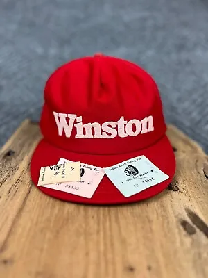 Vintage 80's Winston Cup Mens Hat Cap Snapback Red Classic Adult • $25