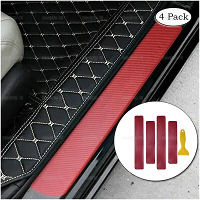 4Pcs 3D Carbon Fiber Car Parts Door Plate Sill Scuff Cover Anti-Scratch Sticker • $7.99