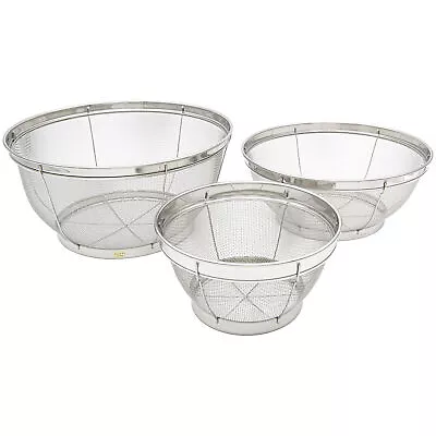 Kitchen-Rite Stainless Steel Mesh 3-Piece Colander Set • $14.99