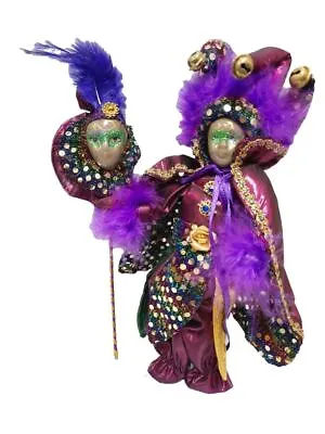 Black Mardi Gras Masquerade Doll 7  With Stand • $7.99