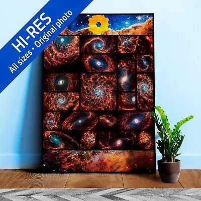 JWST 19 Spiral Galaxies+Cosmic Cliffs Carina Nebula (James Webb) — Space Poster • $16