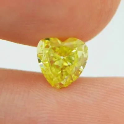 $895 • Buy Loose Heart Shaped Diamond Fancy Yellow Color Natural Enhanced 0.79 Carat VS1