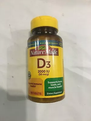 Nature Made Vitamin D3 2000 IU (50 Mcg) Tablets 100 - Exp. 08/2024+ • $9.50