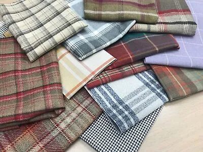 Tartans Plaid Check REMNANTS Fabric Craft Various Colours And Textures 1kg Mixed • £12.99