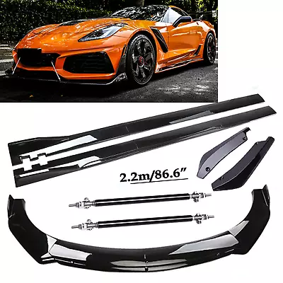 Front Bumper Spoiler Body Kit / Side Skirt/Strut  For Chevy Corvette C8 C7 C6 C5 • $99.99