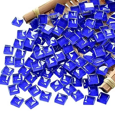 100 Pieces Dark Blue Crystal Mosaic Tiles - 1x1cm Squares For DIY Crafts Pictu • $14.99