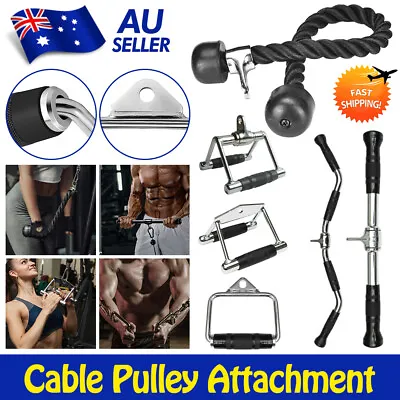 Cable Attachments Gym Accessories Lat Pull Push Press Down Tricep Stirrup Handle • $32.99
