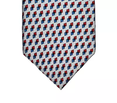 Vineyard Vines Custom Collection Necktie Blue Red Geometric Silk Natixis Global • $14.99