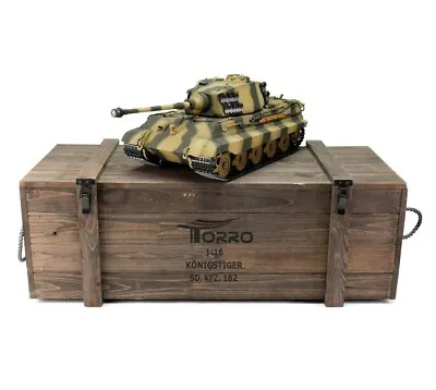 1/16 Torro King Tiger RC Tank Infrared IR Metal Edition PRO Smoke Barrel Camo • $968.43