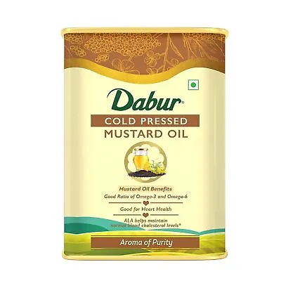 Dabur Cold Pressed Mustard Oil Healthy Cooking Oil | Goodness Of Omega 3 & 6 • $84.38