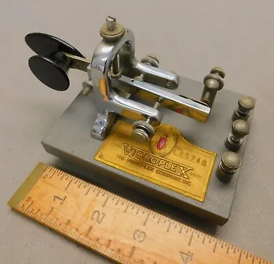 Vibroplex Telegraph Key / Bug Square Base   Genuine Vintage Useable Collectible • $225