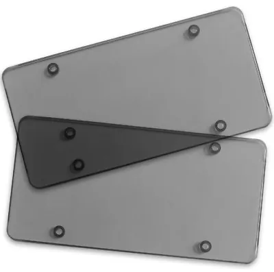 $8.95 • Buy New 2 Smoke License Plate Flat Cover Shield Bug Tinted Plastic Protector For Tag
