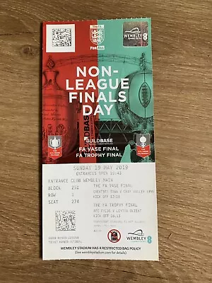 2019 FA Non League Finals Day-  FA Vase / Trophy Finals At Wembley Ticket - Mint • £2.95