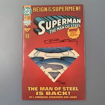 Superman The Man Of Steel #22 Signed By Bogdanove W/ COA DC Comics June 1993 • $136