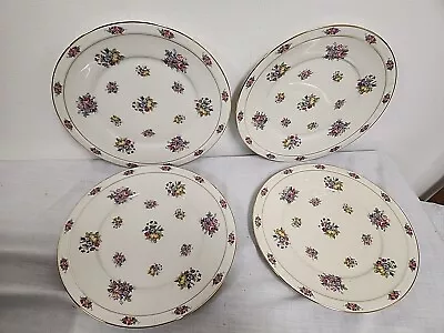 Haas Czjzek H&C Coronado Parisian Chintz Dinner Plates Set Of 4 Czech Porcelain • $74.95