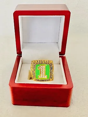 1989 Miami Hurricanes NCAA 18k GP Brass Championship Ring W Box US SHIP • $39.99