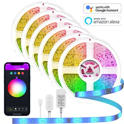 LED Strip Lights 100ft 50ft Music Sync Bluetooth 5050 RGB Room Light With Remote • $39.99