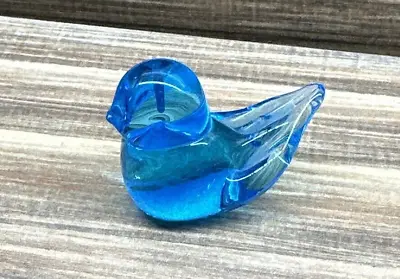 Vintage Blue Glass Bird Small Paperweight Decor Home Decoration • $15