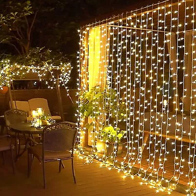 200-600 LED Curtain Light Fairy String Lights Outdoor Christmas Wedding Party • $22.05