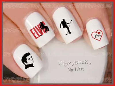 Nail Art 537 CHARACTER Elvis #1 Silhouette WaterSlide Nail Decals Transfers • $3.99