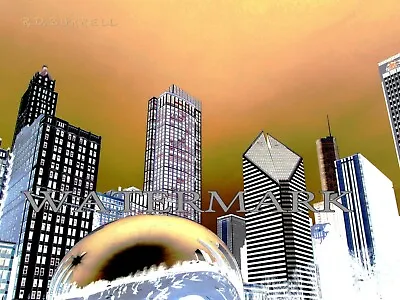 ZOOM IN.. Chicago Skyline The BEAN Acrylic On Aluminum 12' X 16  Limited Edition • £80.11