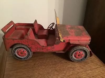 Vintage 1940's STEEL LOUIS MARX WILLYS JEEP  W/METAL WHEELS With Original Paint • $39.99