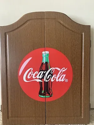 Vintage Coca-Cola Double Sided Dart Board Cabinet Hinged Doors • $60
