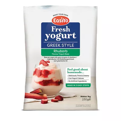 Easiyo Greek Style Rhubarb Yogurt 230g Sachet - 1 Litre Using Yoghurt Maker • £5.59