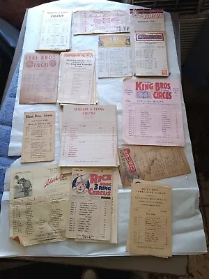 Ex Large Lot Of Vintage Route Cards Various Circuses 1930's And 1940's • $7.50