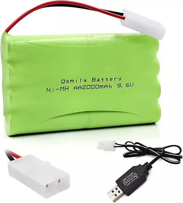 2400mAh 9.6V Ni-Mh Battery Pack Tamiya Plug With USB Charger For RC Car Drone • £13.89