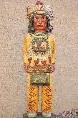 5' CIGAR STORE INDIAN CHIEF Carved W Mandella Native Made In USA By F Gallagher • $1699